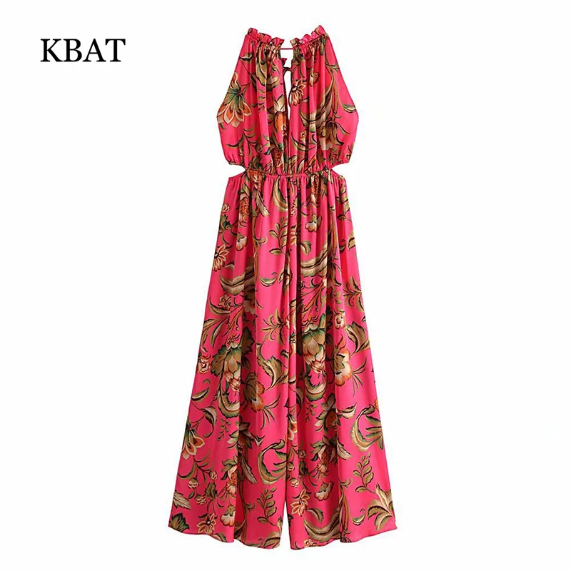 KBAT Women Jumpsuits 2021 Summer Vintage Print Hollow Ruched Sleeveless Loose Jumpsuit Woman Clothing Elegant Female Jumpsuit 
KBAT Women Jumpsuits 2021 Summer Vintage Print Hollow Ruched Sleeveless Loose Jumpsuit Woman Clothing Elegant Female Jumpsuit
