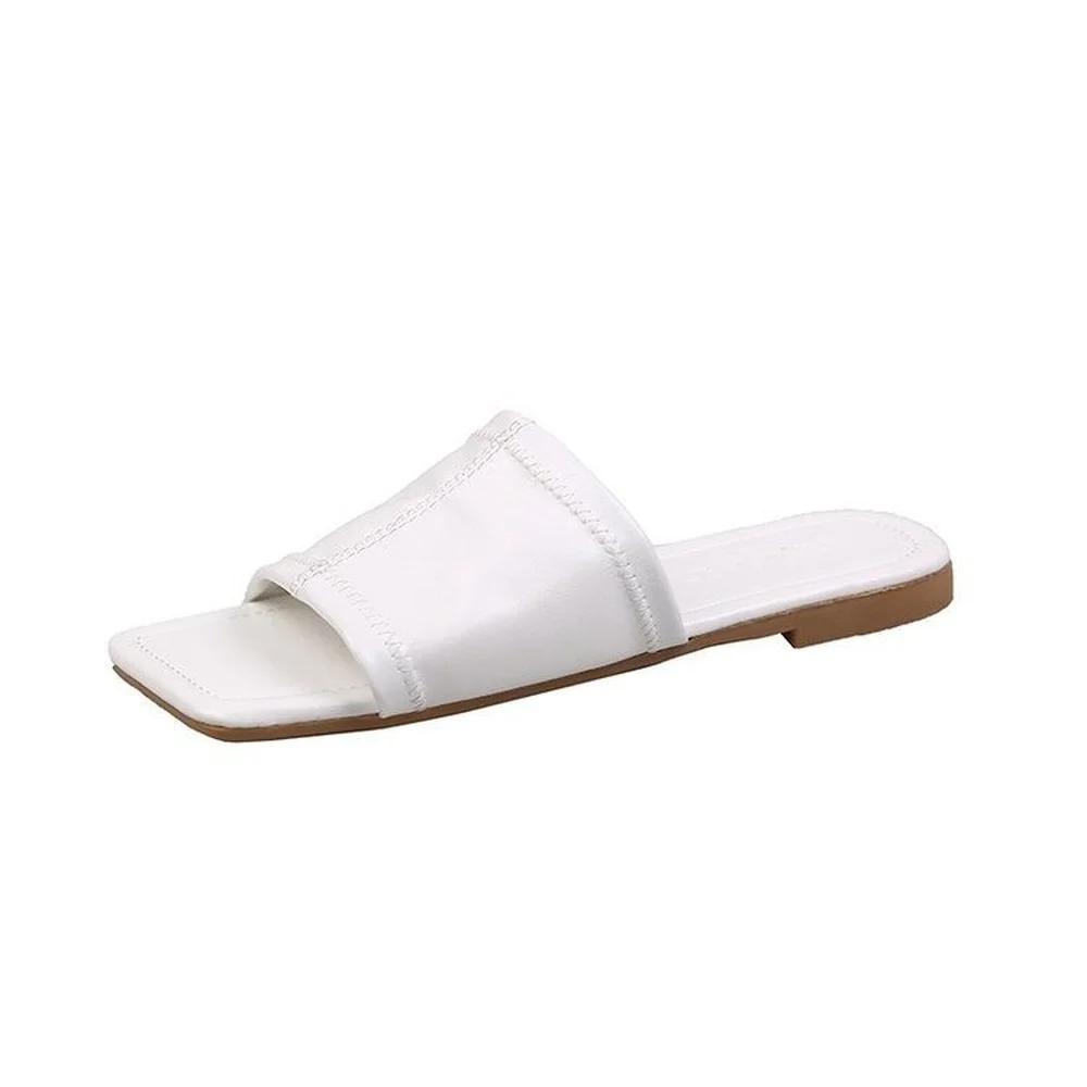 2021 Women Slippers Summer Pleated Upper Fashion Wear-resistant Office Flat Shoes Summer New Sandy Beach Sandals Women Shoes 
2021 Women Slippers Summer Pleated Upper Fashion Wear-resistant Office Flat Shoes Summer New Sandy Beach Sandals Women Shoes