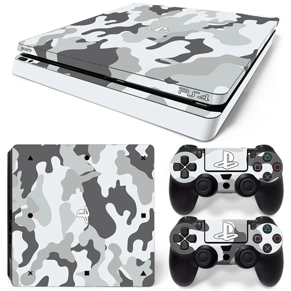 Наклейка для PS4 Slim Console Dark Skin Виниловая наклейка + 2 контроллера | Электроника