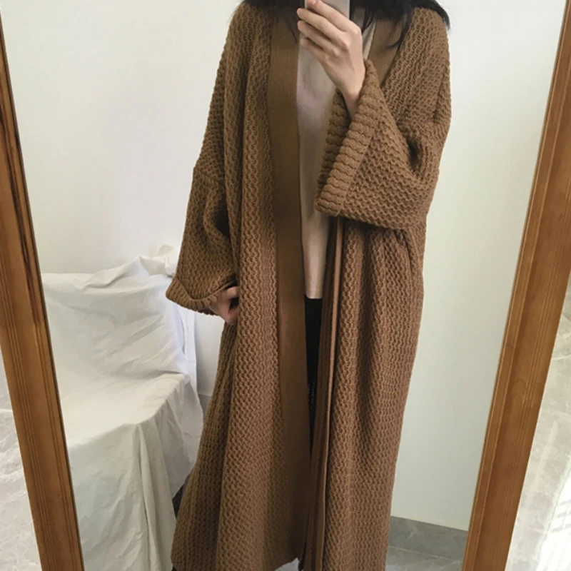Women Winter Camel Color Oversized Long Sweater Coat Thicken Wool Knitted Cardigan Jacket Outerwear Big Sleeve
Women Winter Camel Color Oversized Long Sweater Coat Thicken Wool Knitted Cardigan Jacket Outerwear Big Sleeve
