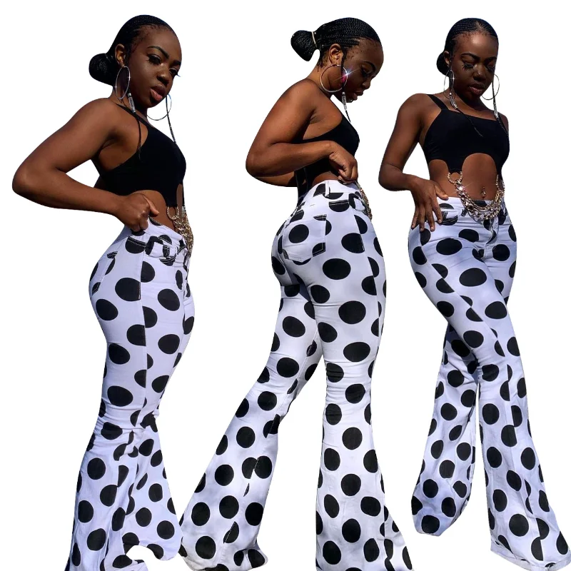 European and American Women's New Fashion Wave Dot Printed Micro Flared Pants Show Perfect Figure and Sexy
European and American Women's New Fashion Wave Dot Printed Micro Flared Pants Show Perfect Figure and Sexy