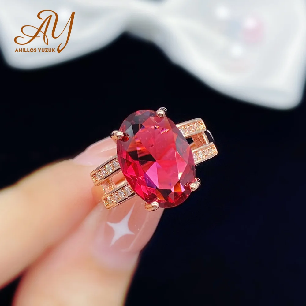 Anillos Yuzuk Oval Ruby Gemstone Ring For Women 925 Sterling Silver Wedding Engagement Jewelry Charming Rose Gold Color Ring 
Anillos Yuzuk Oval Ruby Gemstone Ring For Women 925 Sterling Silver Wedding Engagement Jewelry Charming Rose Gold Color Ring