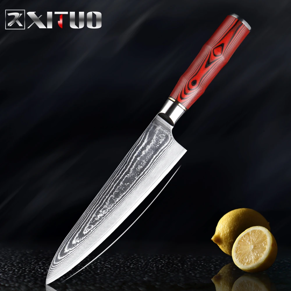 XITUO 8 Inch Kitchen Chef Knife Damascus Professional Japanese Meat Cleaver Slicing Utility Paring Vegetable with Knife Cover
XITUO 8 Inch Kitchen Chef Knife Damascus Professional Japanese Meat Cleaver Slicing Utility Paring Vegetable with Knife Cover