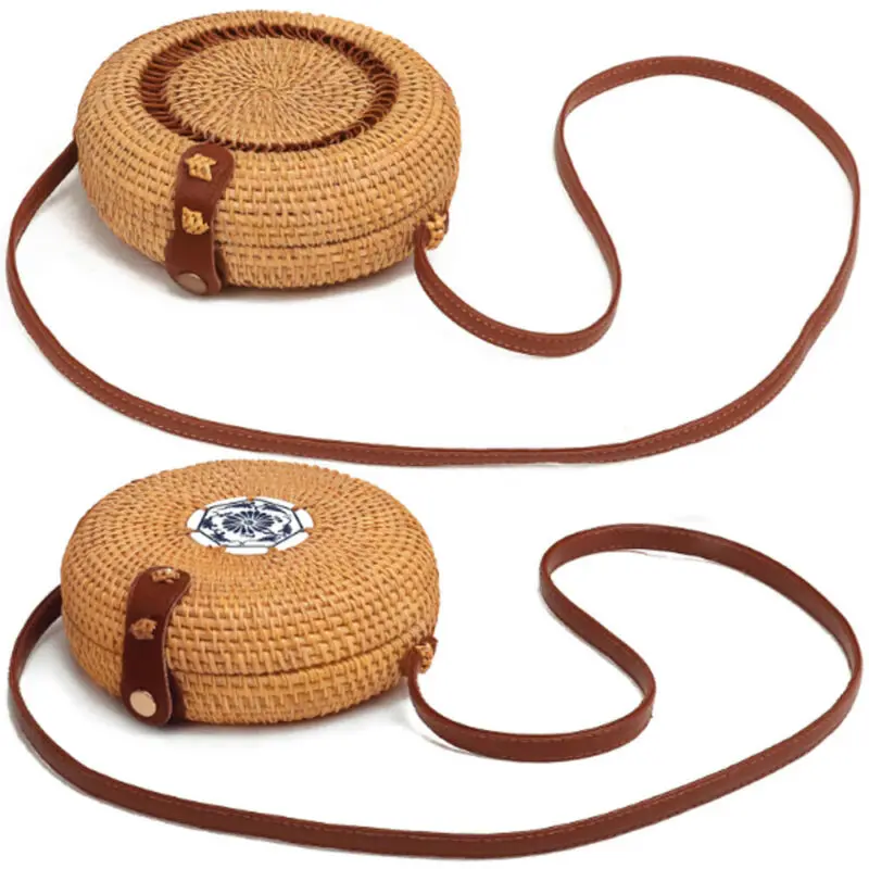 2019 new round straw bag hand-woven women's rattan bag fashion beach Messenger bag
2019 new round straw bag hand-woven women's rattan bag fashion beach Messenger bag