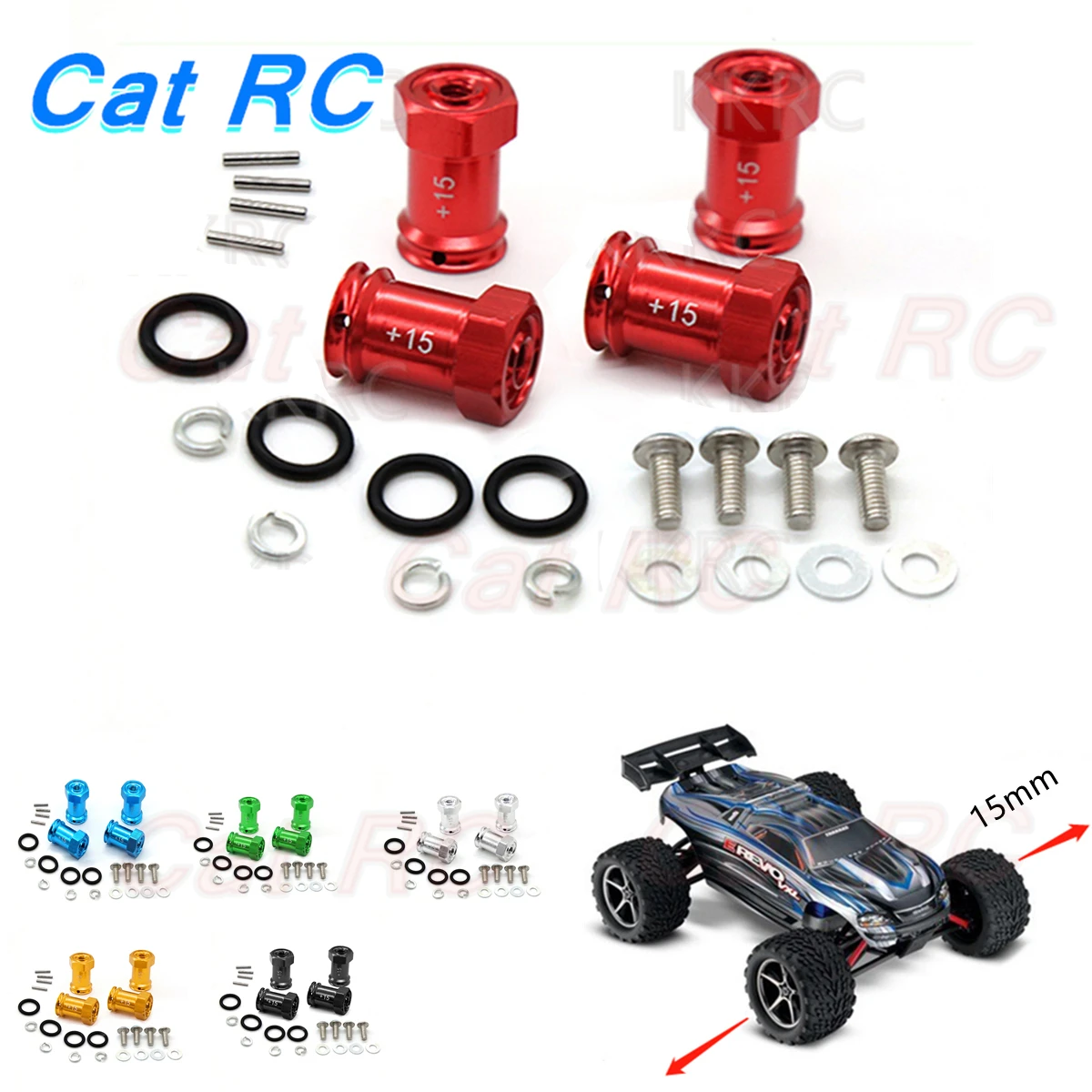 4 шт 1/16 RC автомобиль сплав шестигранный адаптер (+ 15 мм) для TRAXXAS MINI E-REVO SLASH RALLY