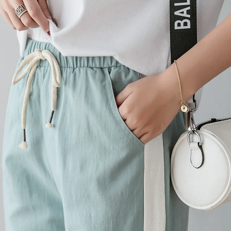 Wide Leg Pants Women Spring Summer Side Stripes Candy Colors High Quality Elastic Waist Loose Ankle Length Trousers Harem Pants
Wide Leg Pants Women Spring Summer Side Stripes Candy Colors High Quality Elastic Waist Loose Ankle Length Trousers Harem Pants
