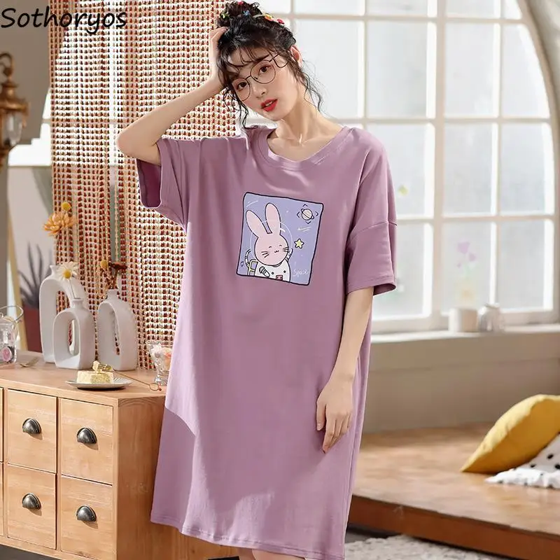 Women Nightgowns Short Sleeve Fashion Loose Casual Comfortable Cotton Soft Ruffles Cartoon Printed Cute Ulzzang Stylish M-5XL
Women Nightgowns Short Sleeve Fashion Loose Casual Comfortable Cotton Soft Ruffles Cartoon Printed Cute Ulzzang Stylish M-5XL