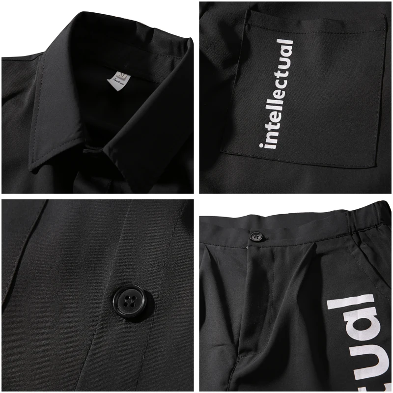 2 pieces Summer Men Shorts Sets Fashion Letter Printing Double Pockets Short Sleeve Shirts Regular Fit Casual Knee Length Pant
2 pieces Summer Men Shorts Sets Fashion Letter Printing Double Pockets Short Sleeve Shirts Regular Fit Casual Knee Length Pant