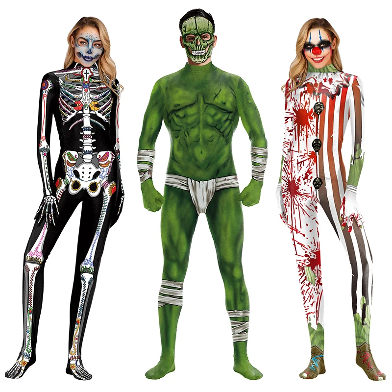 Halloween Cosplay Costume for Men Women Rompers Scary Horror Zombie Death Skeleton Print Skull Jumpsuit Day Of The Dead C69C68 
Halloween Cosplay Costume for Men Women Rompers Scary Horror Zombie Death Skeleton Print Skull Jumpsuit Day Of The Dead C69C68
