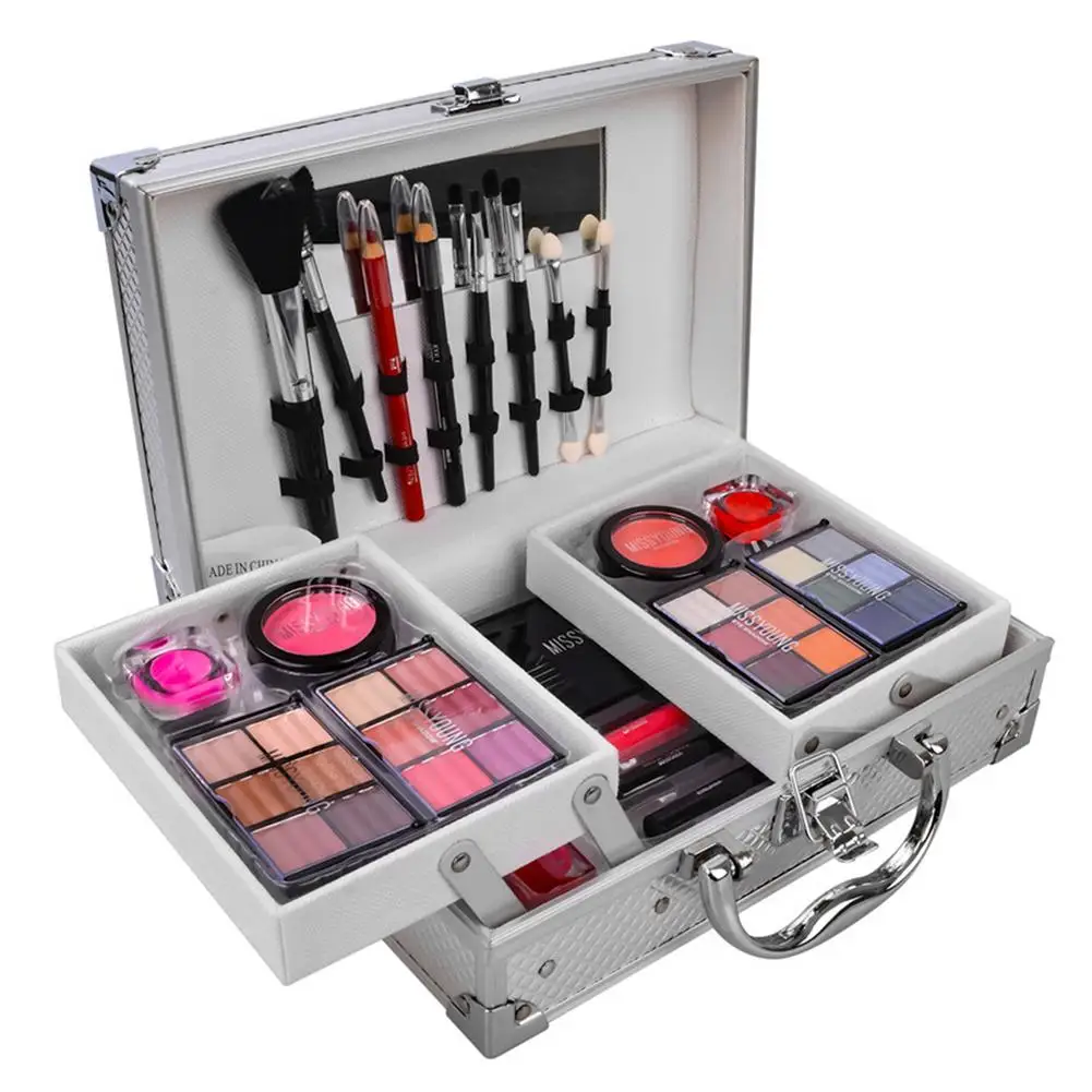 

24pcs All-in-One Makeup Set Eyeshadow Palette, Lipgloss, Brushes, Eyebrow, Eyeliner, Blusher Nail Polish Beauty Box Cosmetic Kit
