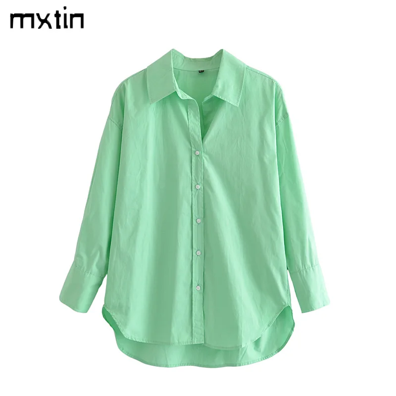 MXTIN 2021 Women Spring Fashion Solid Single Breasted Blouses Vintage Lapel Collar Long Sleeve Office Lady Female Shirt Chic Top
MXTIN 2021 Women Spring Fashion Solid Single Breasted Blouses Vintage Lapel Collar Long Sleeve Office Lady Female Shirt Chic Top
