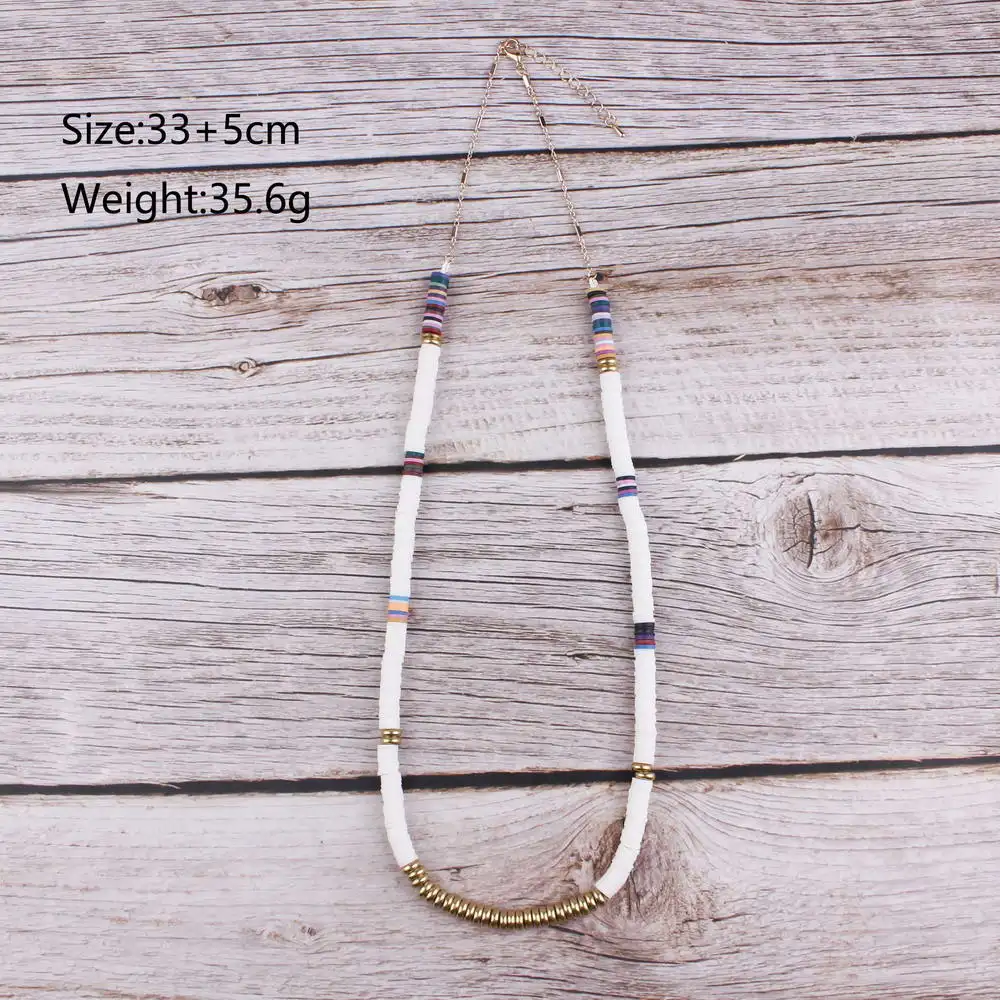 ZWPON White Beach Polymer Clay Round Disc Beads Choker Necklace Summer Fashion Beads Necklace for Woman Jewelry
ZWPON White Beach Polymer Clay Round Disc Beads Choker Necklace Summer Fashion Beads Necklace for Woman Jewelry
