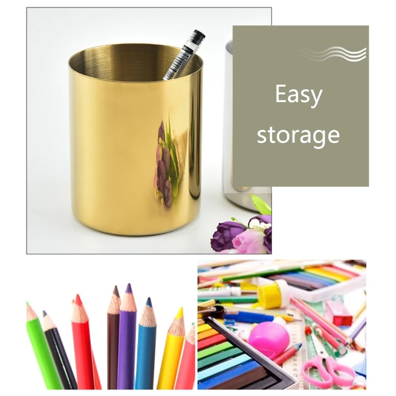 Stainless Steel Pen Holder Makeup Brush Cosmetic Organizer Flower Vase Desktop Storage Container for Home Office
Stainless Steel Pen Holder Makeup Brush Cosmetic Organizer Flower Vase Desktop Storage Container for Home Office