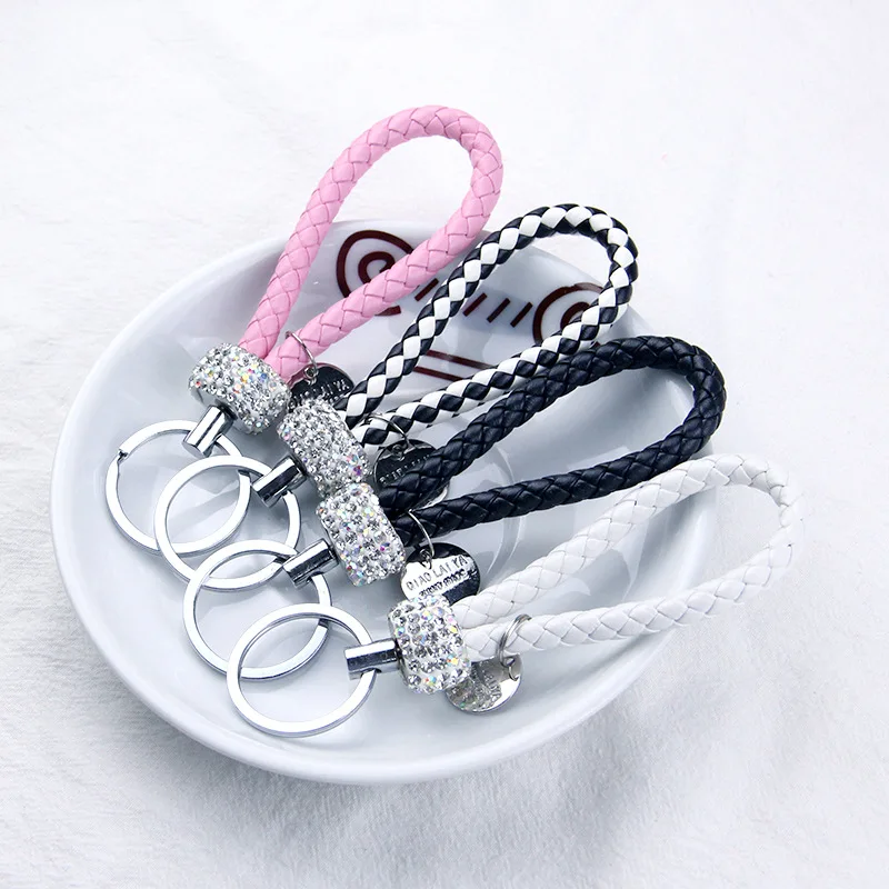 Sparkling Crystal Braided Leather Keychain Handmade Woven Key Chain Pendant Car Key Ring Keychains accessories
Sparkling Crystal Braided Leather Keychain Handmade Woven Key Chain Pendant Car Key Ring Keychains accessories