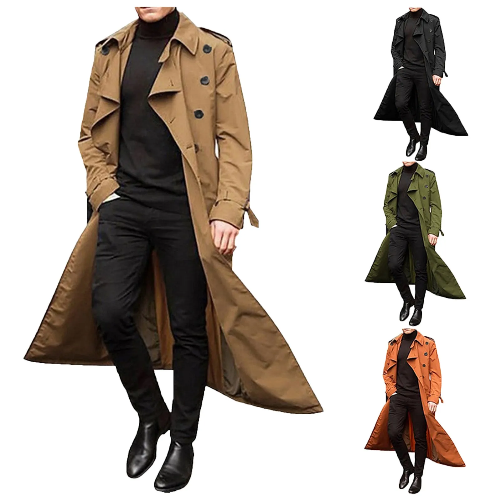 Men's Autumn And Winter Long Trench Coat Double Breasted Coats Belt Loose Jacket Top Dress Shirt Overcoat Trench Mens Coat
Men's Autumn And Winter Long Trench Coat Double Breasted Coats Belt Loose Jacket Top Dress Shirt Overcoat Trench Mens Coat