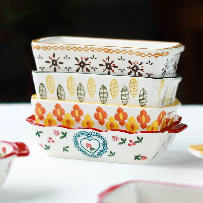 Modern American Creative Double Ear Baking Plate Ceramic Household Rectangular Plate Western Food Plate Baking Plate L1
Modern American Creative Double Ear Baking Plate Ceramic Household Rectangular Plate Western Food Plate Baking Plate L1