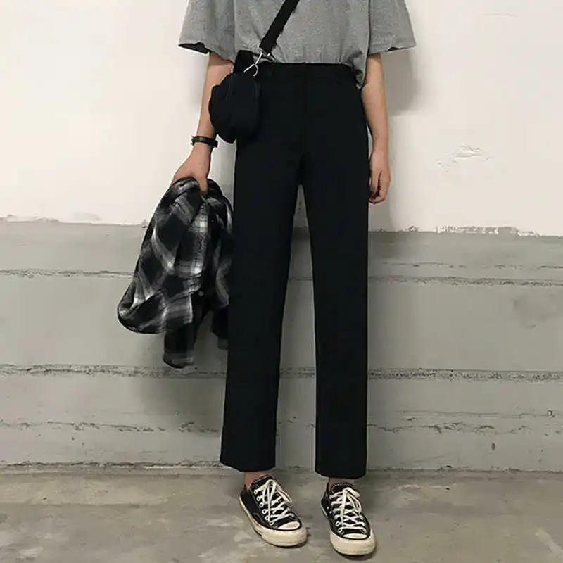 Straight-Leg Pants Women's Loose Straight Spring and Summer Korean Style Ins Fashionable All-Match High Waist Slimming Suit 
Straight-Leg Pants Women's Loose Straight Spring and Summer Korean Style Ins Fashionable All-Match High Waist Slimming Suit