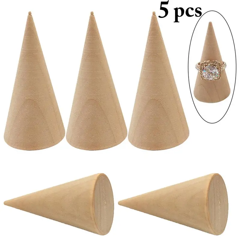 5 Pcs/Set Ring Organizer Holder Creative Wood Cone Shaped Jewelry Display Holder Home Party Decoration Crafts Kits Accessories
5 Pcs/Set Ring Organizer Holder Creative Wood Cone Shaped Jewelry Display Holder Home Party Decoration Crafts Kits Accessories