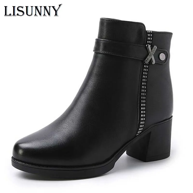 LISUNNY 2021 NEW Fashion Genuine Leather Women Ankle Boots High Heels Zipper Shoes Warm Fur Winter Boots for Women
LISUNNY 2021 NEW Fashion Genuine Leather Women Ankle Boots High Heels Zipper Shoes Warm Fur Winter Boots for Women