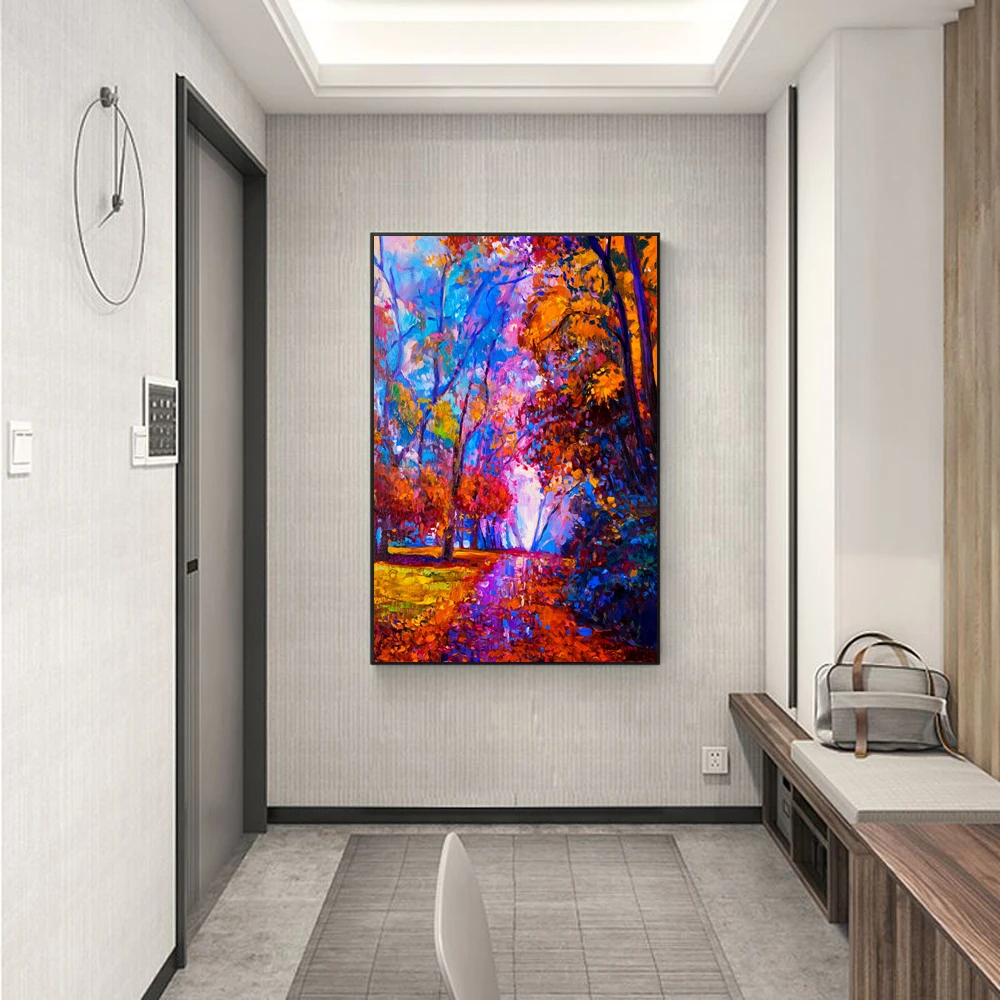 Abstract landscape oil painting colorful forest canvas painting living room corridor home decoration mural 
Abstract landscape oil painting colorful forest canvas painting living room corridor home decoration mural