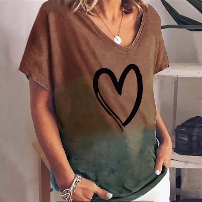 Women Heart-Shaped Print t Shirt Loose Short Sleeve Summer Top Oversize Cotton Tee Streetwear Ladies Casual Tops
Women Heart-Shaped Print t Shirt Loose Short Sleeve Summer Top Oversize Cotton Tee Streetwear Ladies Casual Tops