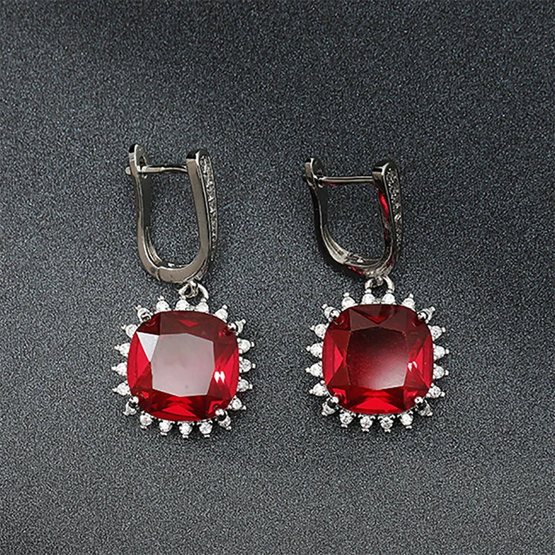 Luxury Women Earrings 925 Silver Fine Jewelry Accessories Ruby Emerald Gemstone Wedding Party Gift Square Flower Drop Earrings
Luxury Women Earrings 925 Silver Fine Jewelry Accessories Ruby Emerald Gemstone Wedding Party Gift Square Flower Drop Earrings