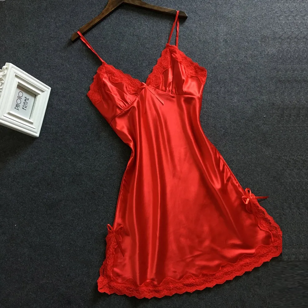 Plus Size Sleepwear Night Dress Women Underwear Satin Nightie Sexy Nightgown Bowknot Lace Lingerie V-neck Nightdress Sleepshirt
Plus Size Sleepwear Night Dress Women Underwear Satin Nightie Sexy Nightgown Bowknot Lace Lingerie V-neck Nightdress Sleepshirt