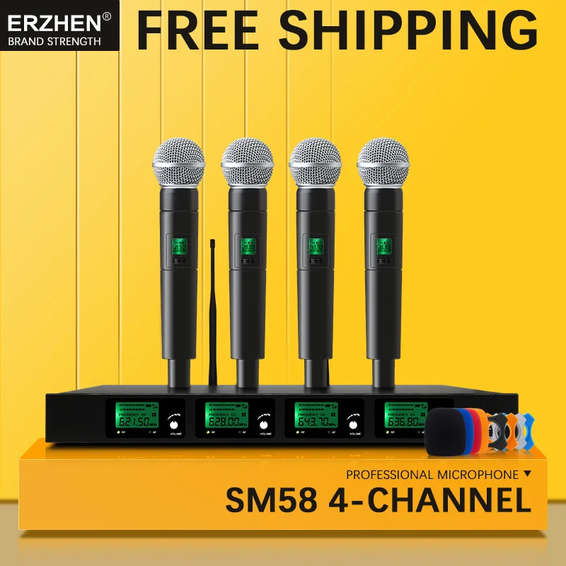 handheld microphone wireless systems for KTV 4 channel dynamic UHF4 headset conference lapel karaoke SM581g Performance singer
handheld microphone wireless systems for KTV 4 channel dynamic UHF4 headset conference lapel karaoke SM581g Performance singer