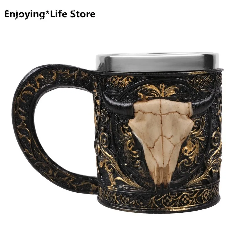 Mug Coffee Cup Resin Skull Beer Mug Stainless Steel Cup Halloween Bar Home Decoration Wine Cup Tea Cup
Mug Coffee Cup Resin Skull Beer Mug Stainless Steel Cup Halloween Bar Home Decoration Wine Cup Tea Cup