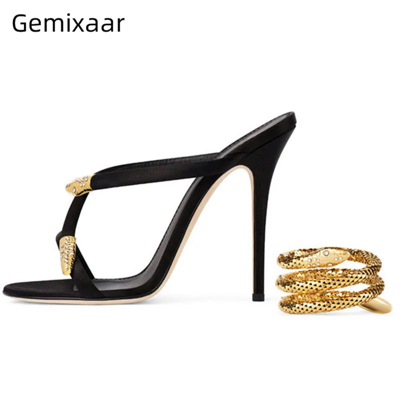 Gold Metal Snake Ankle Wrap Gladiator Sandals Women Narrow Band Thin Heels Sexy Summer 2020 Stage Sandalias De Mujer
Gold Metal Snake Ankle Wrap Gladiator Sandals Women Narrow Band Thin Heels Sexy Summer 2020 Stage Sandalias De Mujer
