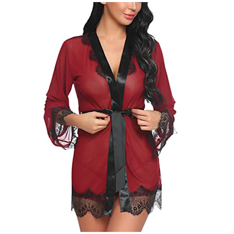 Exotic Sexy Lace See-through Mesh Nightgown Deep V Hollow Temptation Ladies Pajamas Thong Suit Women's Erotic Lingerie 2021 New
Exotic Sexy Lace See-through Mesh Nightgown Deep V Hollow Temptation Ladies Pajamas Thong Suit Women's Erotic Lingerie 2021 New