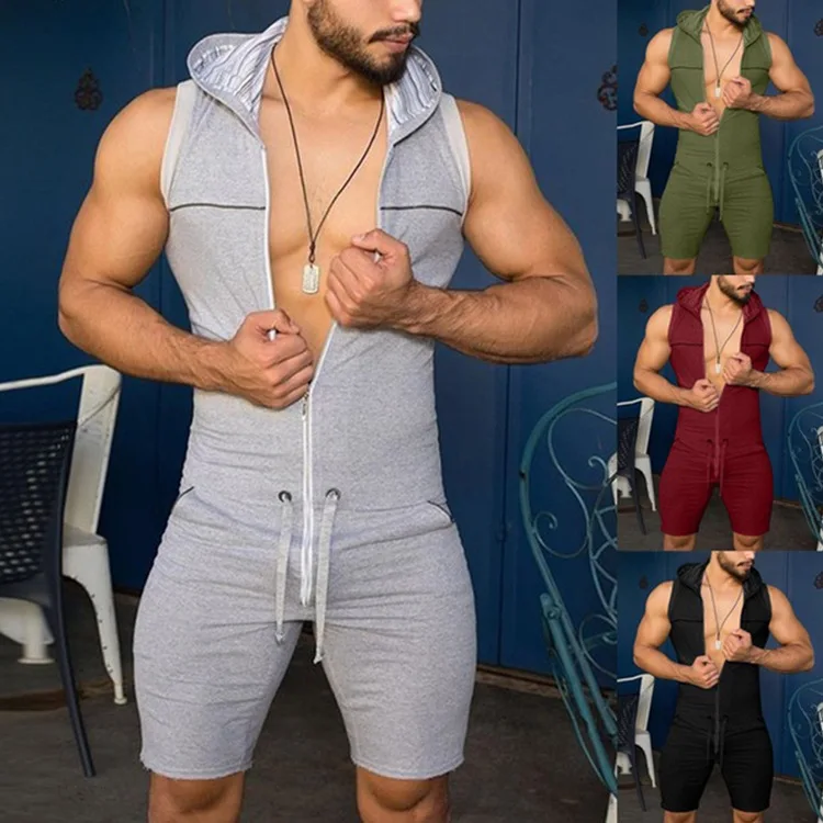 Men's Overalls Jumpsuit Men Tight Fitness Sport Romper Jumpsuit Zipper Sleeveless Hooded Rompers Pants Outfits Playsuit Jogger
Men's Overalls Jumpsuit Men Tight Fitness Sport Romper Jumpsuit Zipper Sleeveless Hooded Rompers Pants Outfits Playsuit Jogger