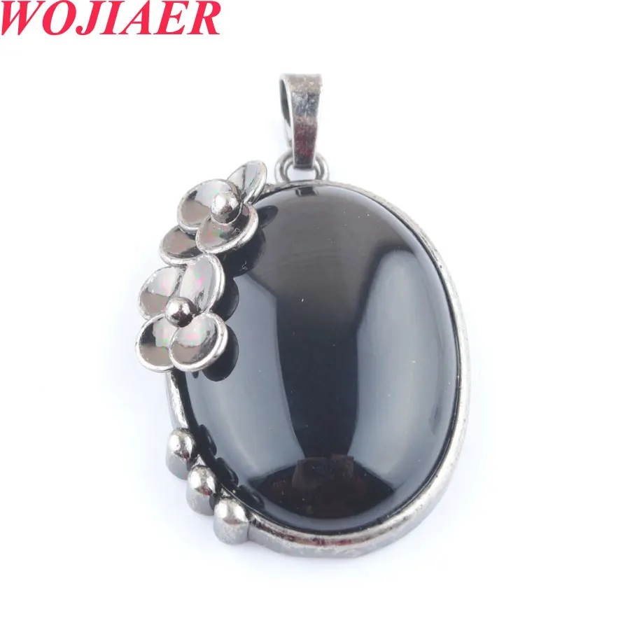 WOJIAER Vintage Egg Shaped Natural Stone Black Onyx Pendant Antique Silver Color Plated Flower Charm Necklaces Jewelry PO9086
WOJIAER Vintage Egg Shaped Natural Stone Black Onyx Pendant Antique Silver Color Plated Flower Charm Necklaces Jewelry PO9086