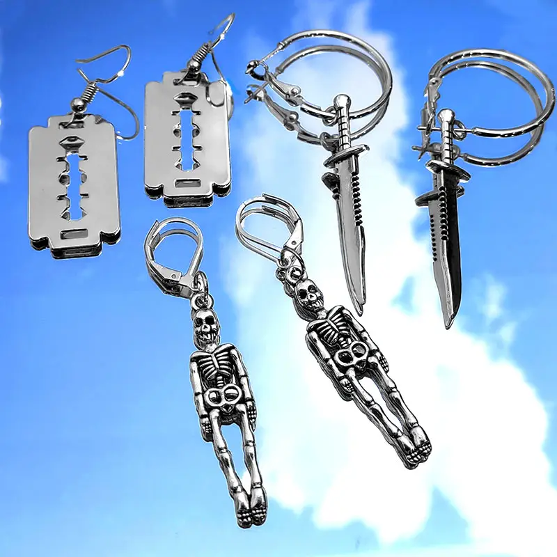 Flatfoosie 3Pair/Set Gothic Silver Color Sword Drop Earrings Female Unique Design Personality Skeleton Earring Sets Jewelry Gift
Flatfoosie 3Pair/Set Gothic Silver Color Sword Drop Earrings Female Unique Design Personality Skeleton Earring Sets Jewelry Gift