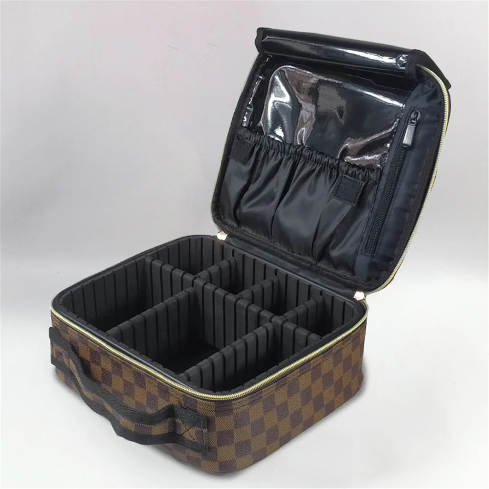 Fashion Women Travel Makeup Case Personalized Travel Makeup Case Brown White Plaid PU Cosmetic Makeup Bag Organizer
Fashion Women Travel Makeup Case Personalized Travel Makeup Case Brown White Plaid PU Cosmetic Makeup Bag Organizer