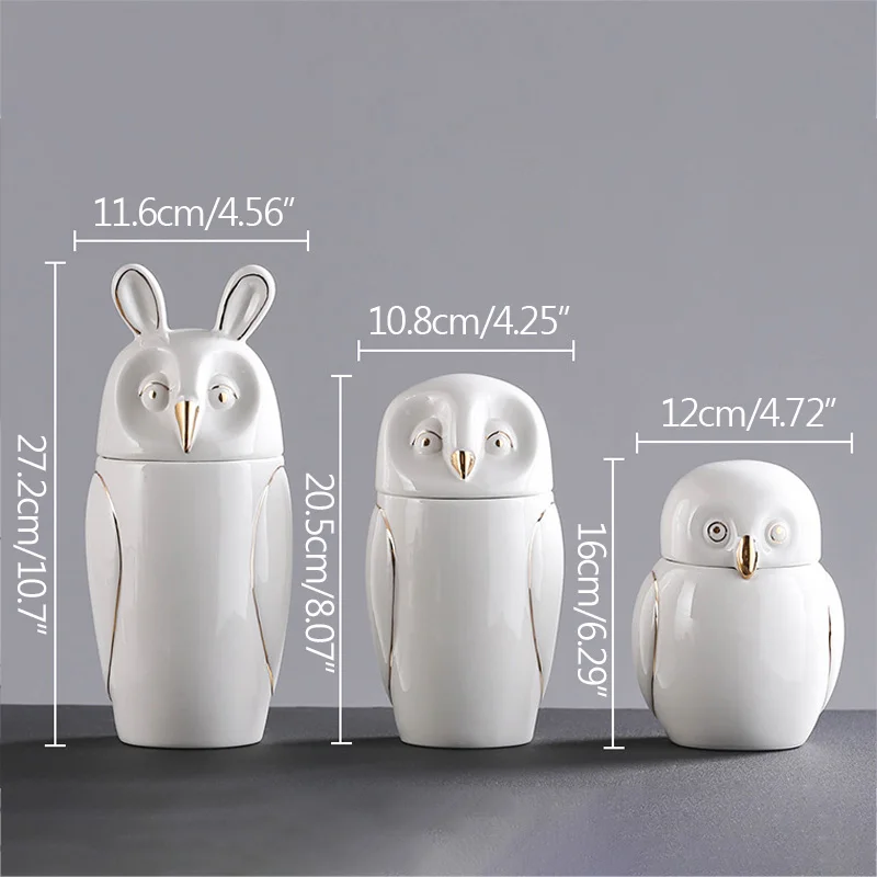 Nordic White Owl Cans Storage Jar Modern Art Ornaments Home Decoration Accessories Tea Coffee Multigrain Candy Jar
Nordic White Owl Cans Storage Jar Modern Art Ornaments Home Decoration Accessories Tea Coffee Multigrain Candy Jar