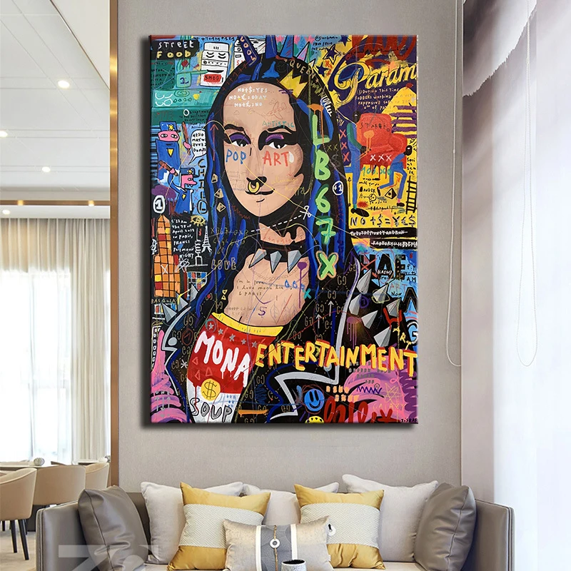 Street Graffiti Art Posters and Prints Mona Lisa Funny Canvas Painting on The Wall Art Picture for Living Room Cuadro Home Decor
Street Graffiti Art Posters and Prints Mona Lisa Funny Canvas Painting on The Wall Art Picture for Living Room Cuadro Home Decor
