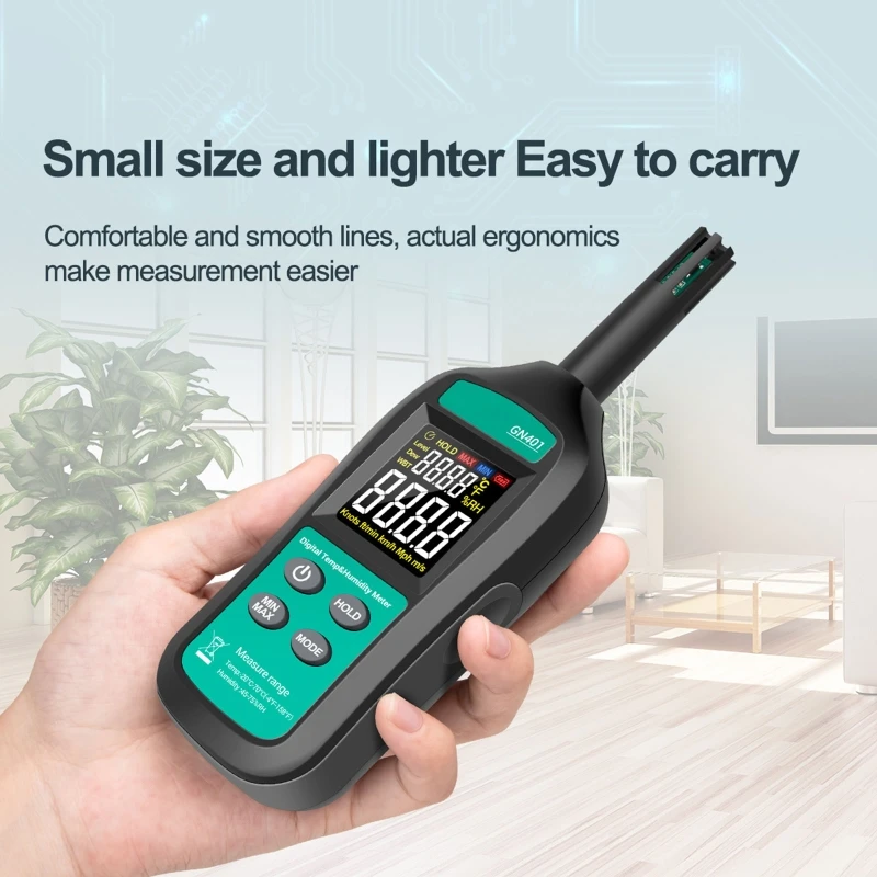 Digital Handheld Thermometer Hygrometer Precision Gauge for Air Environment Test
Digital Handheld Thermometer Hygrometer Precision Gauge for Air Environment Test
