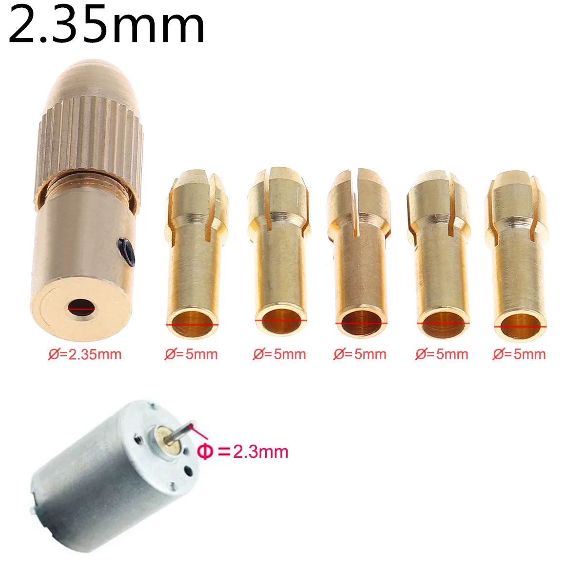 Мини-дрель латунный патрон 7 шт., 2,35/3,17 мм
Мини-дрель латунный патрон 7 шт., 2,35/3,17 мм