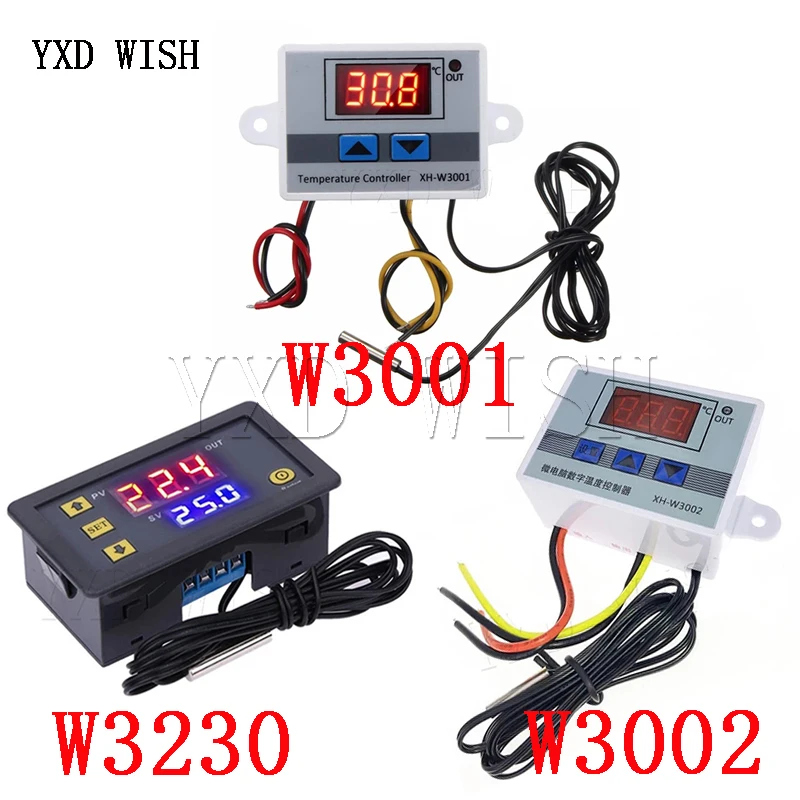 10pcs W3001 W3002 W3230 Digital Temperature Controller 12V 24V 220V Thermostat Regulator Heating Cooling Control Thermoregulator
10pcs W3001 W3002 W3230 Digital Temperature Controller 12V 24V 220V Thermostat Regulator Heating Cooling Control Thermoregulator