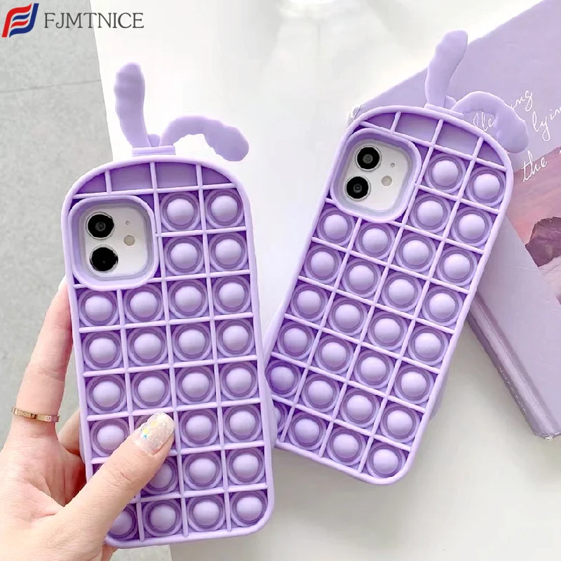 Relieve Stress Cute Phone Case for iPhone 11 12 Pro Max X XR XS Max 8 7 6 Plus Pop Fidget Toys Bubble Silicone Rabbit Ear Cover
Relieve Stress Cute Phone Case for iPhone 11 12 Pro Max X XR XS Max 8 7 6 Plus Pop Fidget Toys Bubble Silicone Rabbit Ear Cover