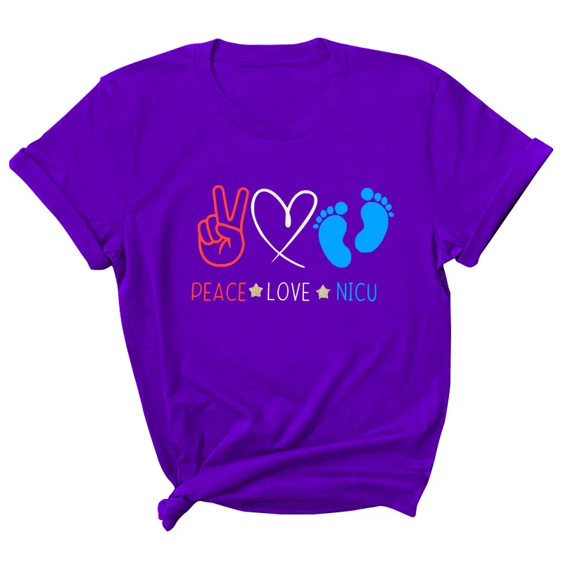 Peace Love Nicu Letter Print Women T Shirt Short Sleeve ONeck Loose Women Tshirt Ladies Tee Shirt Tops Clothes Camisetas Mujer
Peace Love Nicu Letter Print Women T Shirt Short Sleeve ONeck Loose Women Tshirt Ladies Tee Shirt Tops Clothes Camisetas Mujer