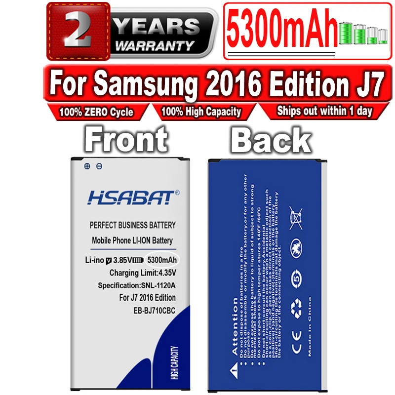 Аккумулятор HSABAT EB-BJ710CBC 5300 мАч для Samsung 2016 Edition J7 J700F J710 J710F J710FN J710M J710H SM-J7109 J7108 J7008 J7009
Аккумулятор HSABAT EB-BJ710CBC 5300 мАч для Samsung 2016 Edition J7 J700F J710 J710F J710FN J710M J710H SM-J7109 J7108 J7008 J7009