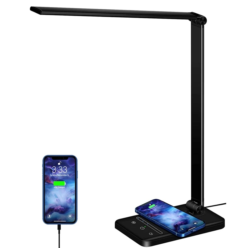 LED Dimmable Desk Lamp Reading Brightness Eye Table Light 10W Fast Wireless Charger USB Bedside Lamp For Bedroom Study Office
LED Dimmable Desk Lamp Reading Brightness Eye Table Light 10W Fast Wireless Charger USB Bedside Lamp For Bedroom Study Office