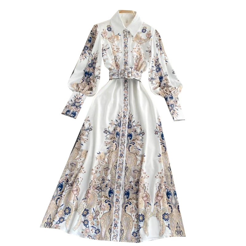 Guilantu 2021 New Autumn Floral Print Dresses Women Turn Down Collar With Belt Single Breasted High Waist A Line Shirt Dress
Guilantu 2021 New Autumn Floral Print Dresses Women Turn Down Collar With Belt Single Breasted High Waist A Line Shirt Dress