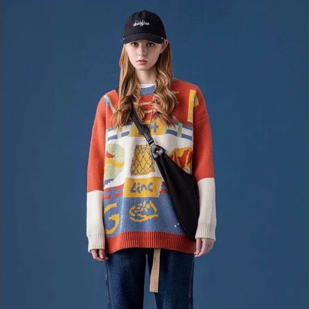 Feynzo New Women Knit Sweater Spring Autumn Retro Hip Hop Pullovers Tops Female Oversize BF Couples Japanese Ladies Knitwear
Feynzo New Women Knit Sweater Spring Autumn Retro Hip Hop Pullovers Tops Female Oversize BF Couples Japanese Ladies Knitwear
