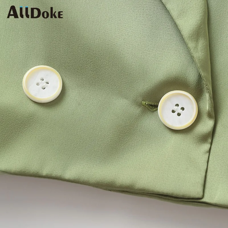 ALLDOKE green vintage casual crop blazer women summer notched double breasted coats streetwear bow ladies blazers femme 
ALLDOKE green vintage casual crop blazer women summer notched double breasted coats streetwear bow ladies blazers femme