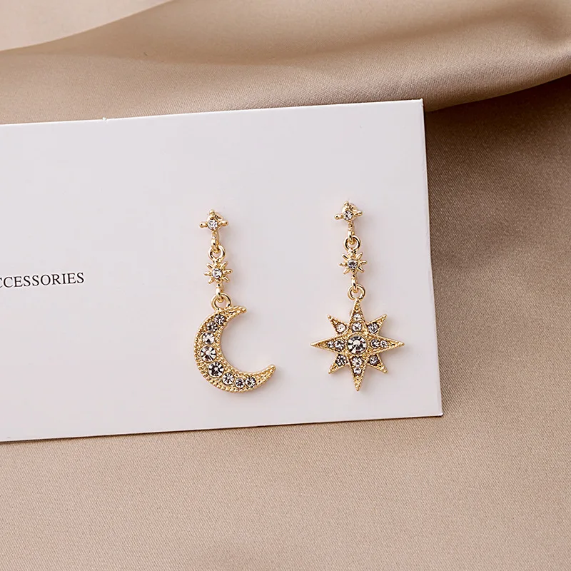 Crystal Trendy Star Women Dangle Earrings Star-moon Asymmetric Earrings Drop Earrings Jewelry Earrings
Crystal Trendy Star Women Dangle Earrings Star-moon Asymmetric Earrings Drop Earrings Jewelry Earrings