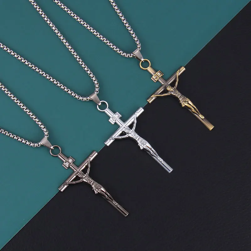 New 2021 Cross Jesus Pendant Silver Necklace Men Women Gothic Stainless Steel Jewelry Punk Vintage Accessories Christmas Gift
New 2021 Cross Jesus Pendant Silver Necklace Men Women Gothic Stainless Steel Jewelry Punk Vintage Accessories Christmas Gift