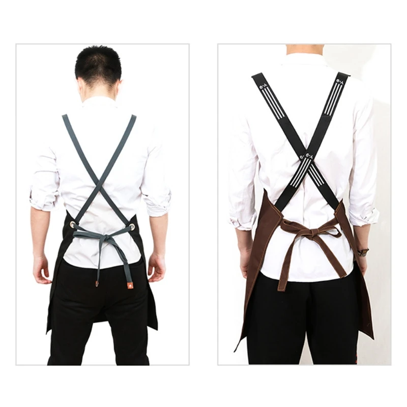 Chef Apron Cotton Canvas Cross Back Adjustable Apron with Pockets for Women and E7CB 
Chef Apron Cotton Canvas Cross Back Adjustable Apron with Pockets for Women and E7CB